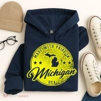 Made With Pride In Michigan USA Retro Hoodie thumb 4