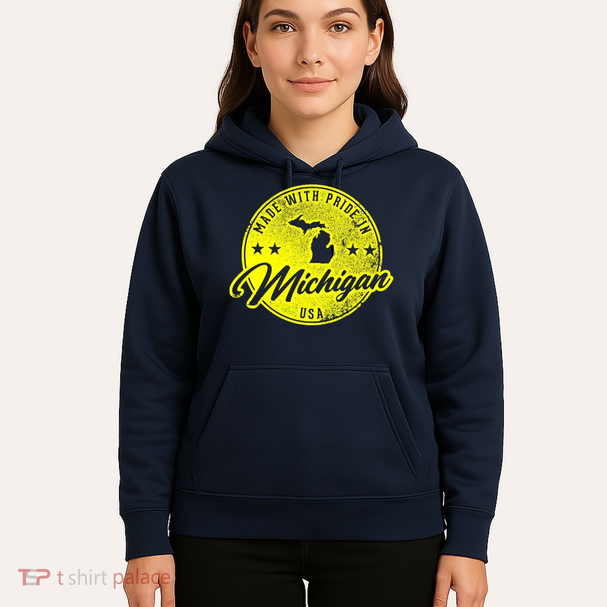 Made With Pride In Michigan USA Retro Hoodie