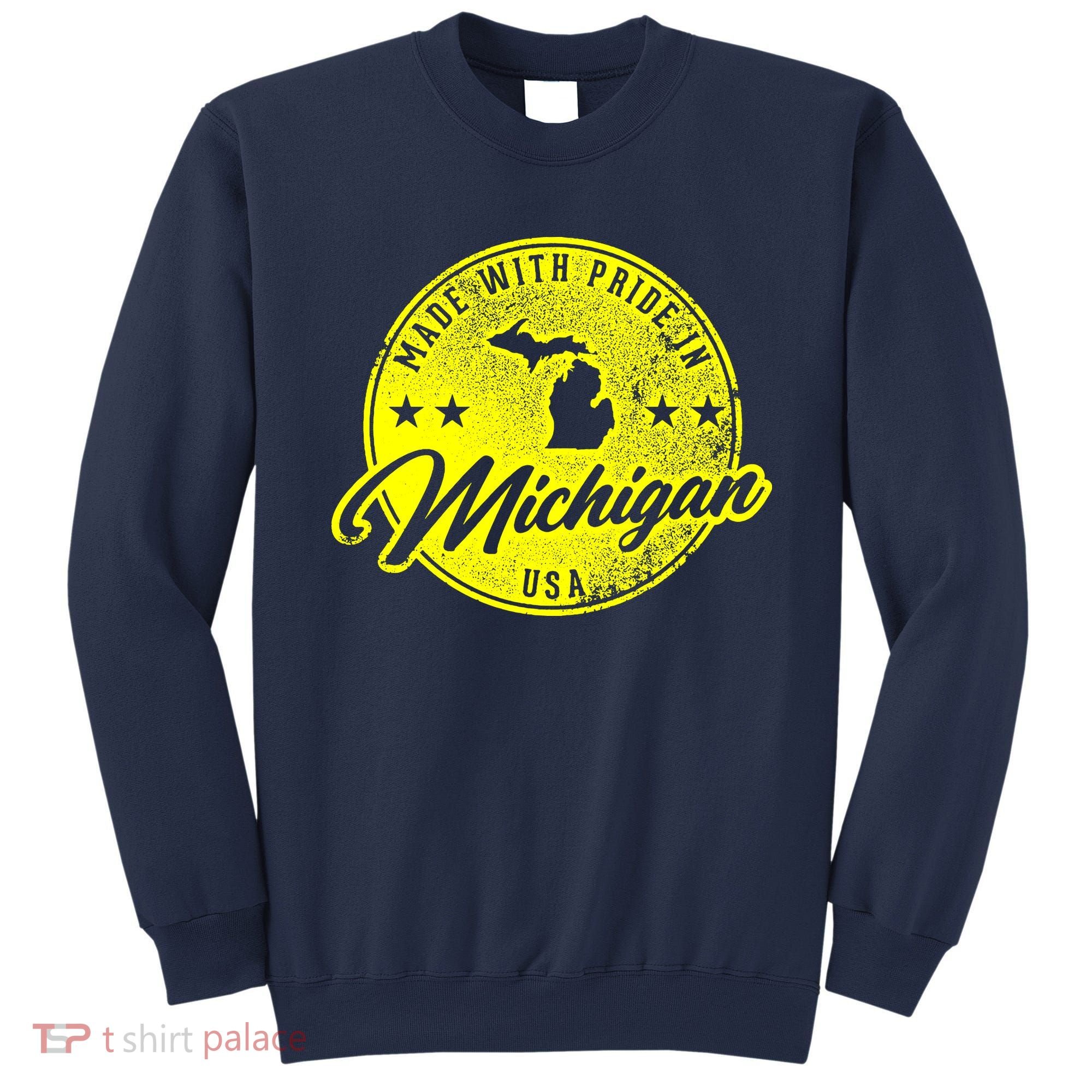 Made With Pride In Michigan USA Retro Sweatshirt