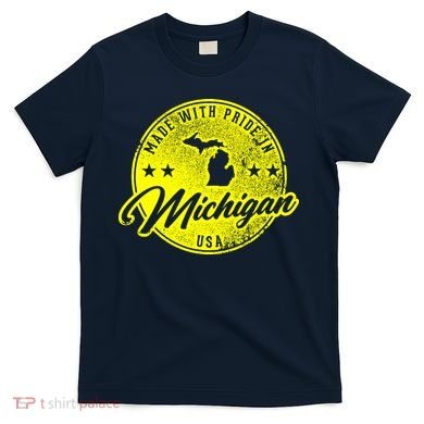 Made With Pride In Michigan USA Retro T-Shirt