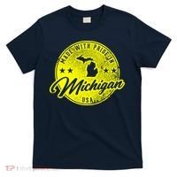 Made With Pride In Michigan USA Retro T-Shirt thumb 0