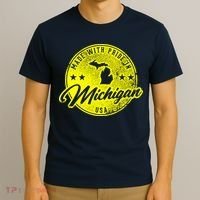 Made With Pride In Michigan USA Retro T-Shirt thumb 3
