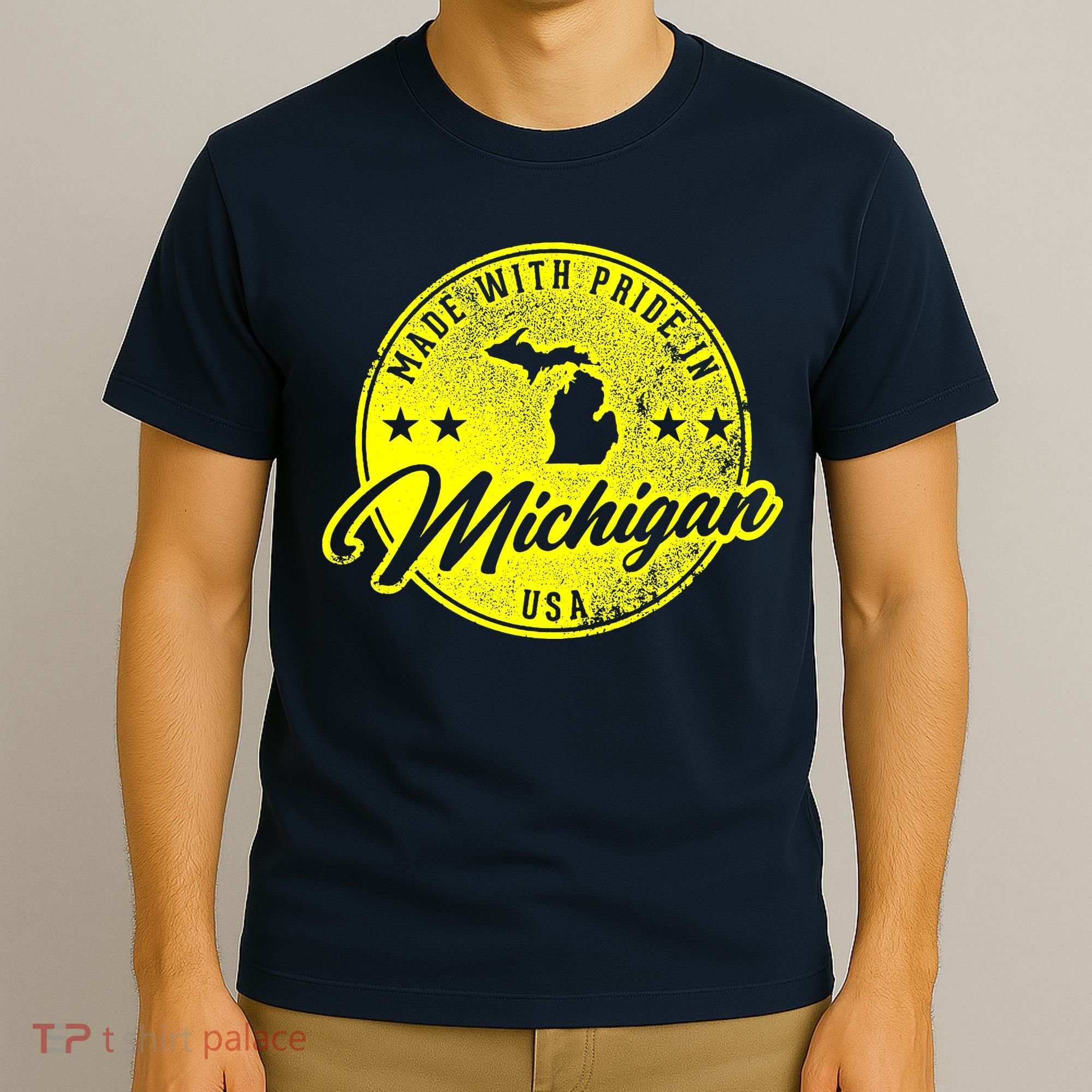 Made With Pride In Michigan USA Retro T-Shirt
