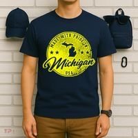 Made With Pride In Michigan USA Retro T-Shirt thumb 6