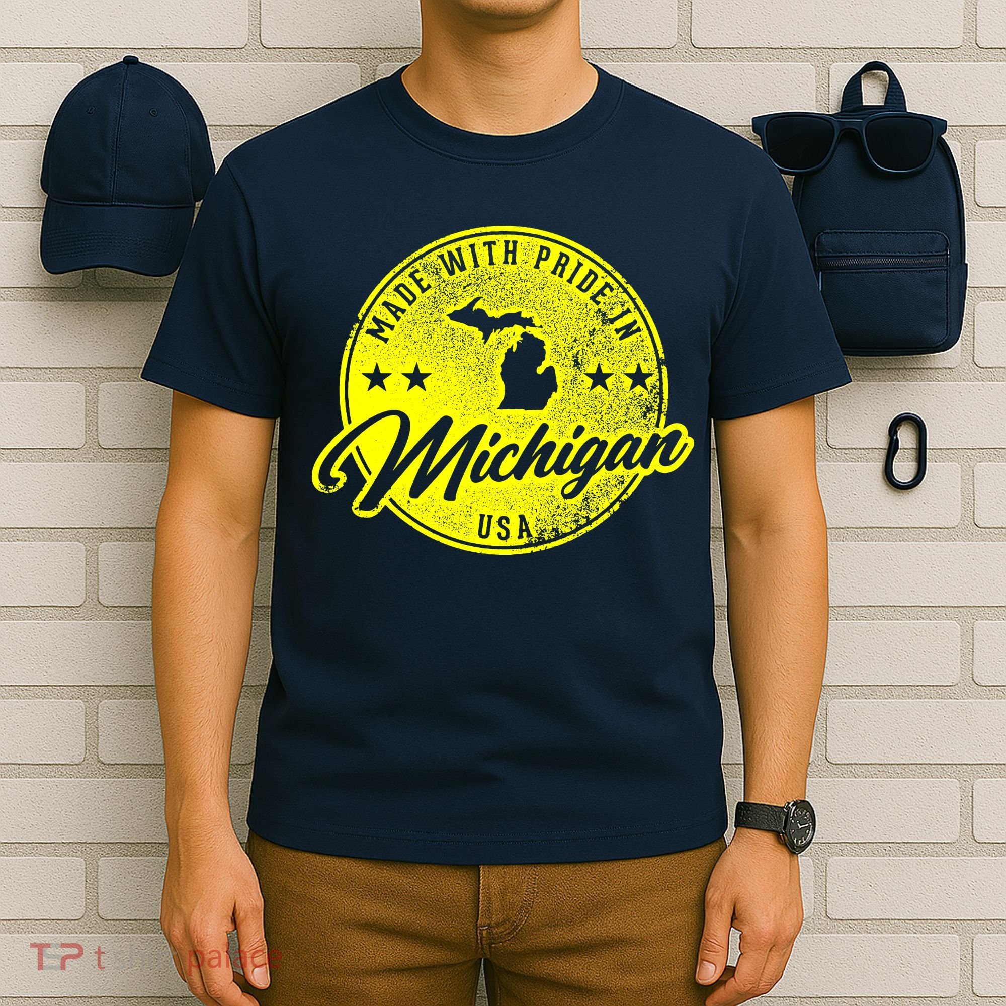 Made With Pride In Michigan USA Retro T-Shirt