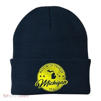 Made With Pride In Michigan USA Retro Beanie