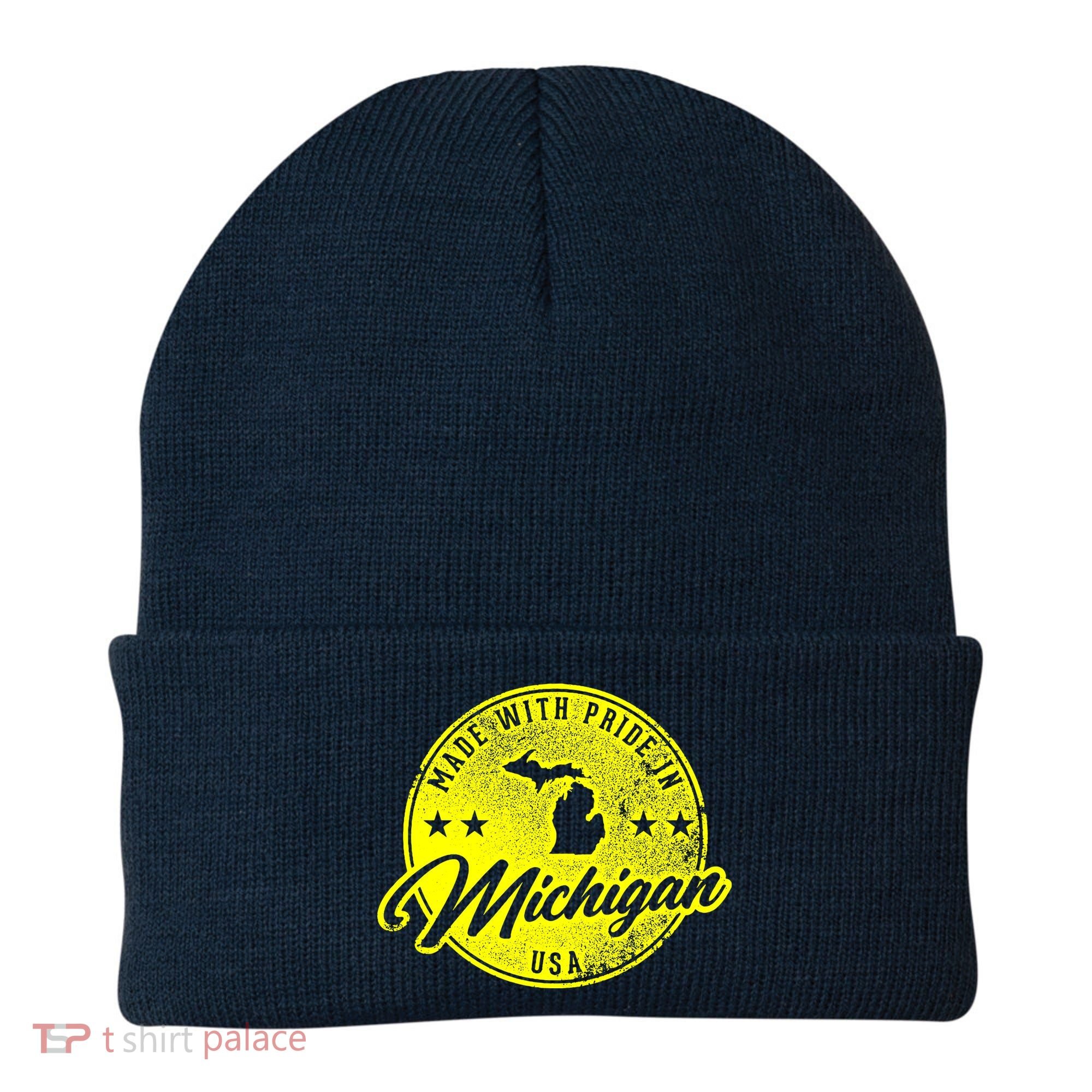 Made With Pride In Michigan USA Retro Beanie