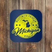Made With Pride In Michigan USA Retro Coaster thumb 0
