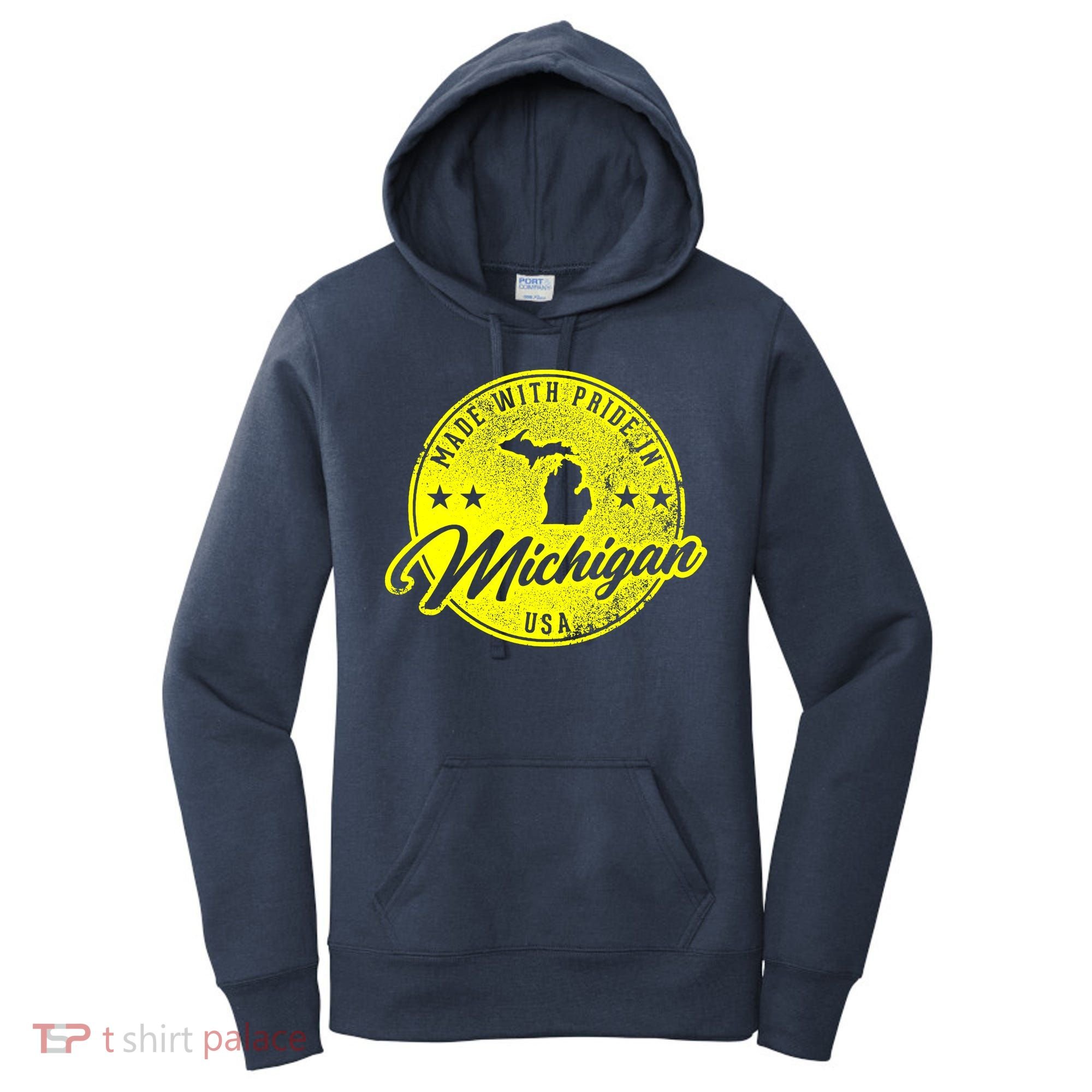 Made With Pride In Michigan USA Retro Women's Hoodie
