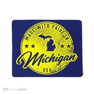 Made With Pride In Michigan USA Retro Mousepad