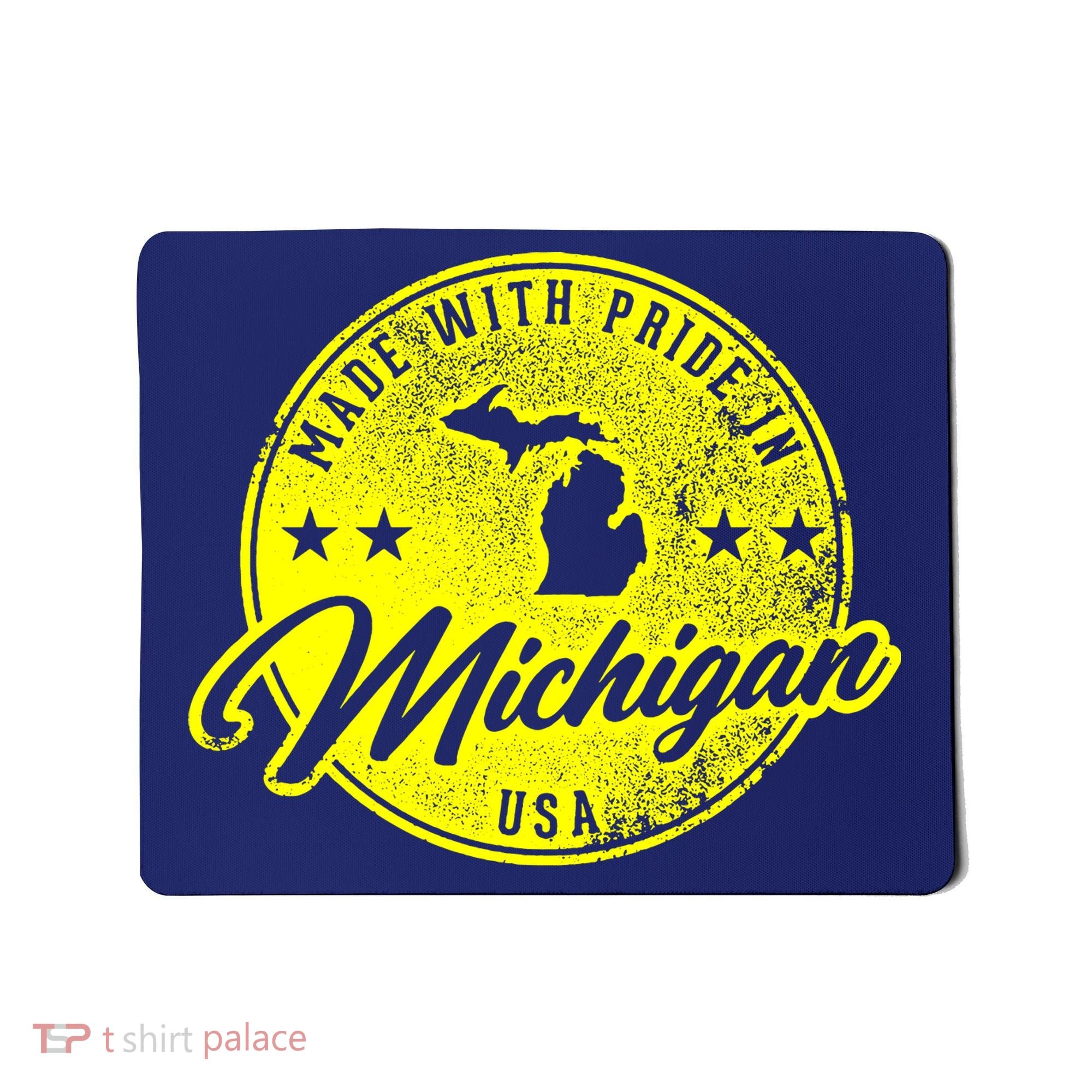 Made With Pride In Michigan USA Retro Mousepad