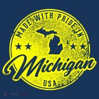 Made With Pride In Michigan USA Retro Mousepad thumb 1