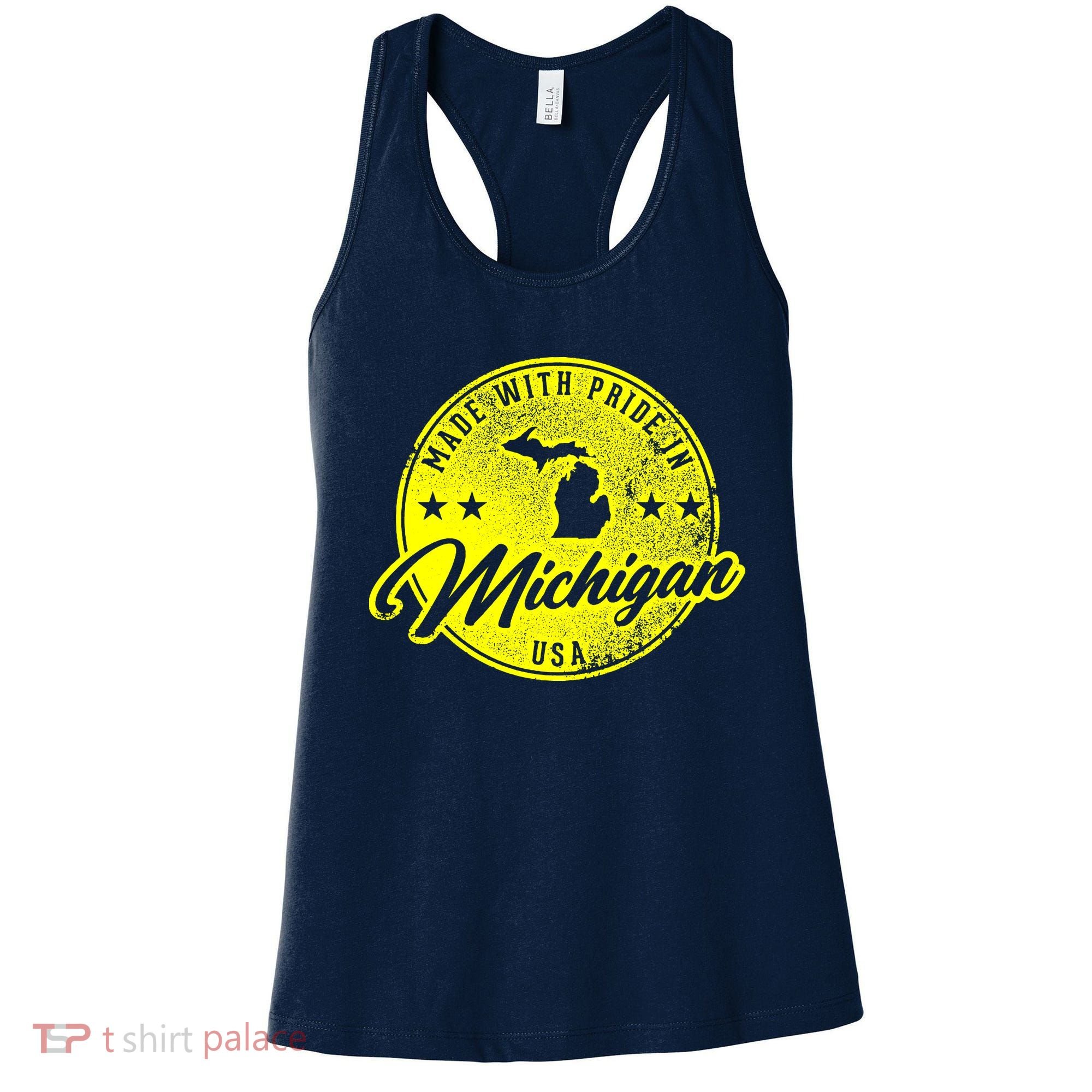 Made With Pride In Michigan USA Retro Women's Tank Top
