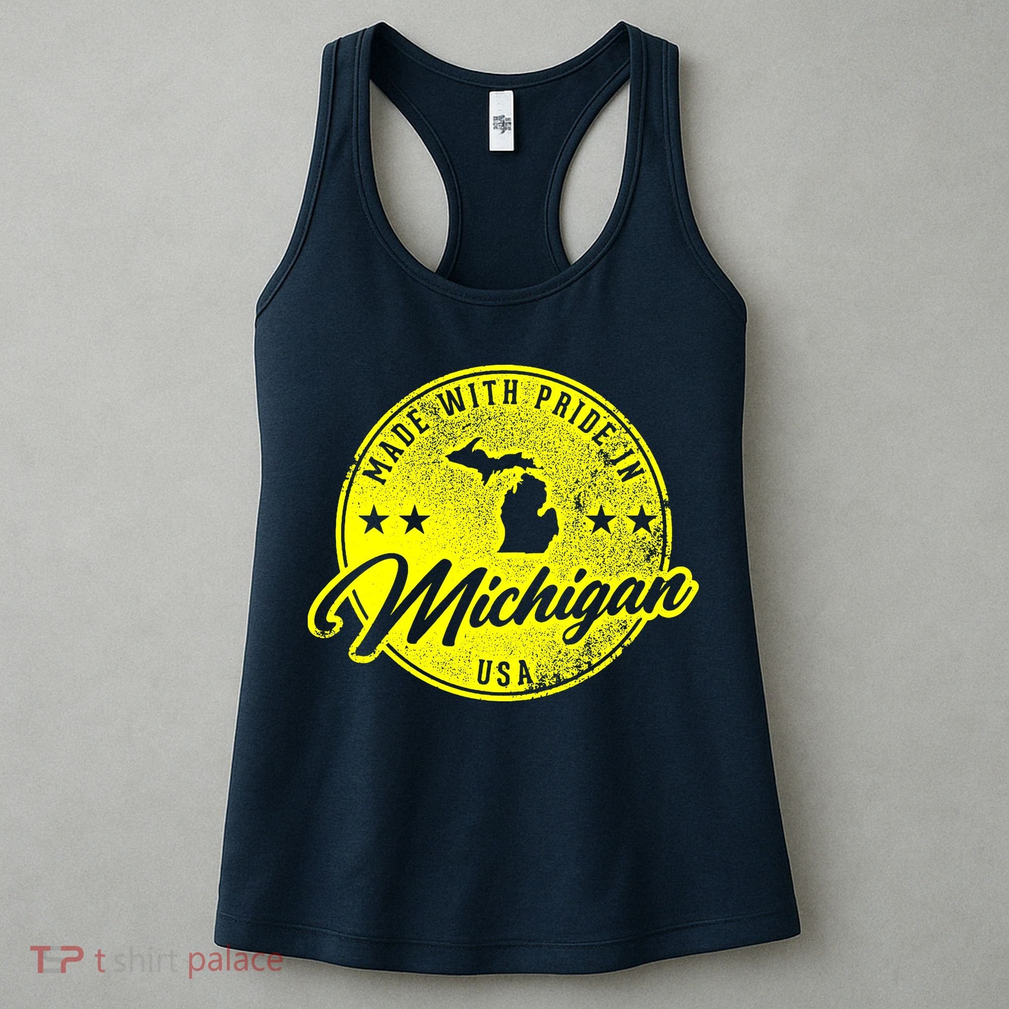 Made With Pride In Michigan USA Retro Women's Tank Top