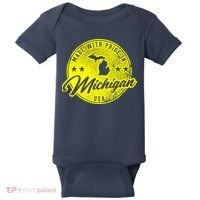 Made With Pride In Michigan USA Retro Baby Bodysuit thumb 0