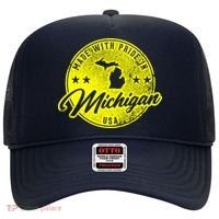 Made With Pride In Michigan USA Retro Hat thumb 0