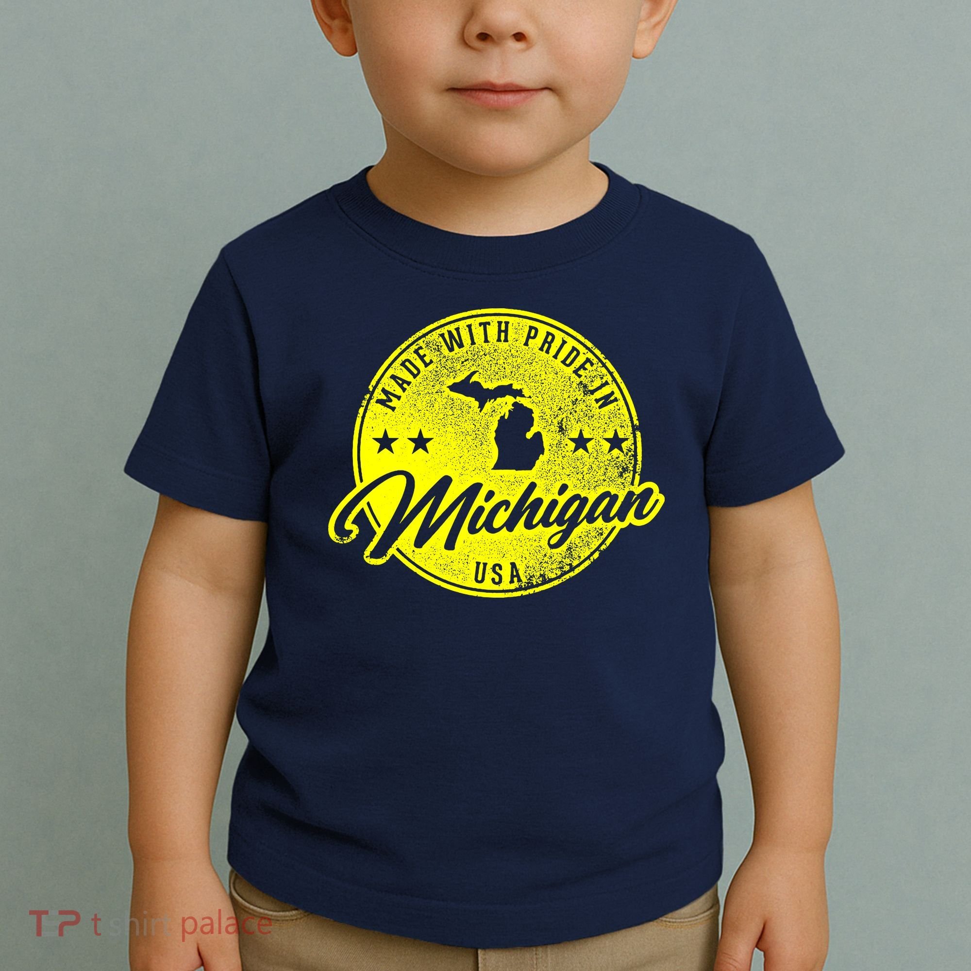 Made With Pride In Michigan USA Retro Toddler T-Shirt