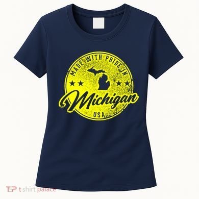 Made With Pride In Michigan USA Retro Women's T-Shirt