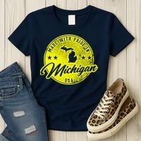 Made With Pride In Michigan USA Retro Women's T-Shirt thumb 3