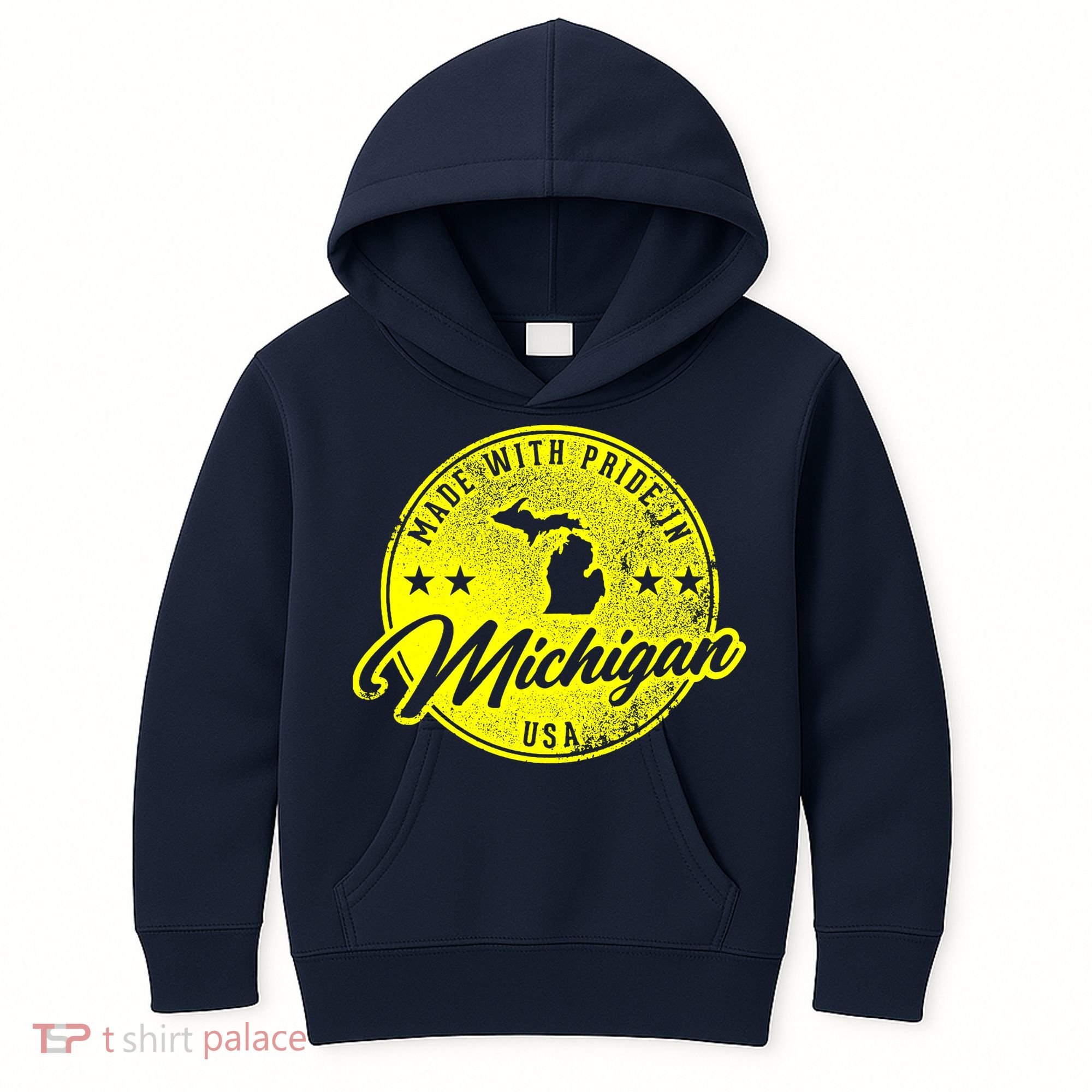 Made With Pride In Michigan USA Retro Kids Hoodie