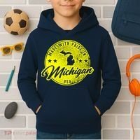 Made With Pride In Michigan USA Retro Kids Hoodie thumb 2