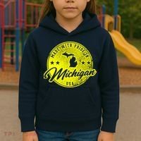 Made With Pride In Michigan USA Retro Kids Hoodie thumb 3