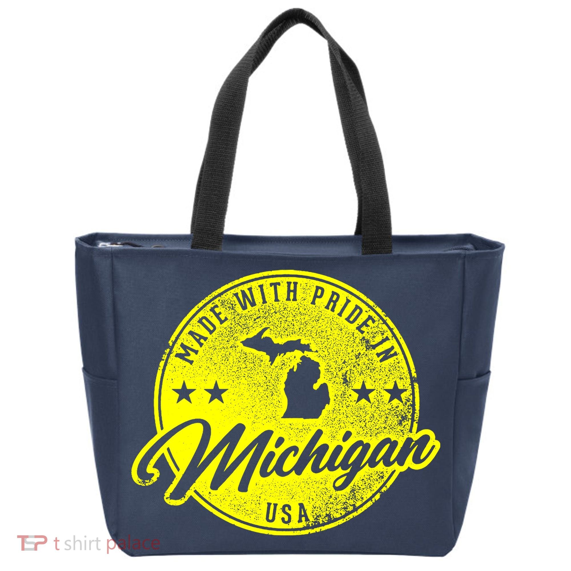 Made With Pride In Michigan USA Retro Tote Bag