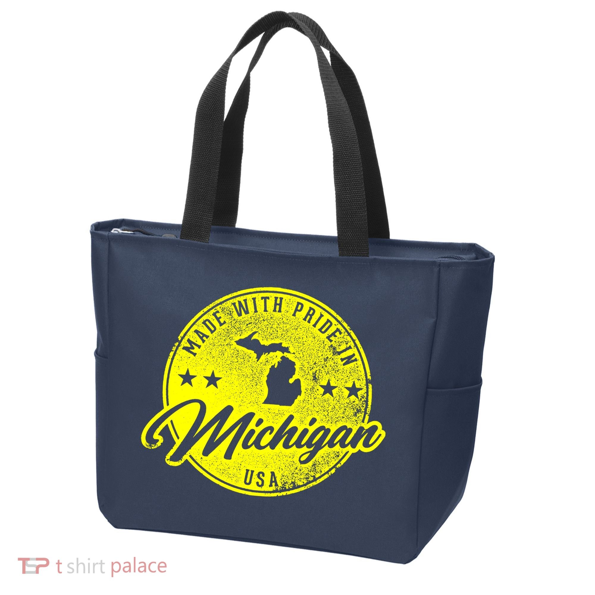 Made With Pride In Michigan USA Retro Tote Bag