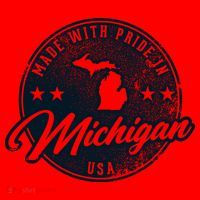 Made With Pride In Michigan USA Retro Santa Hat thumb 1