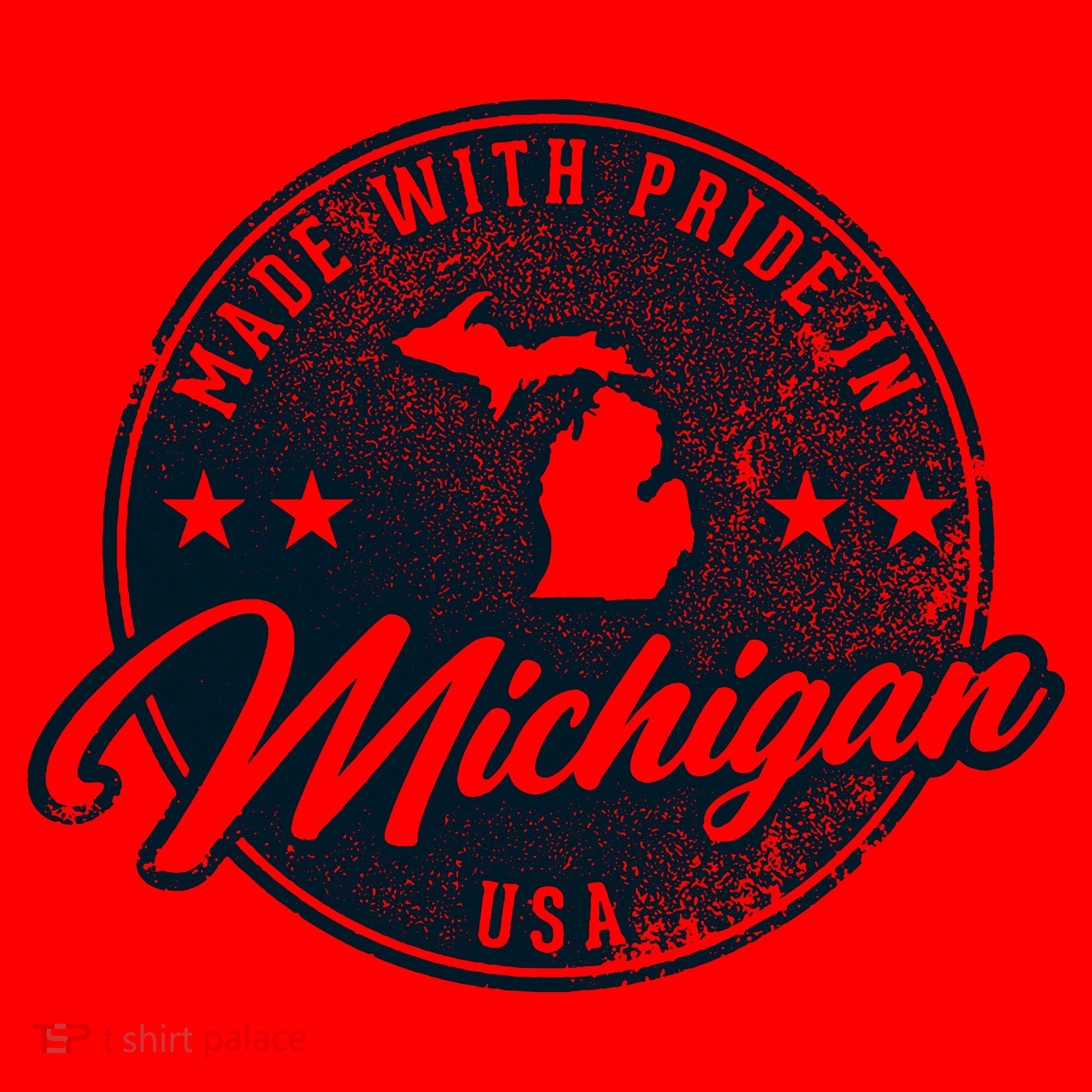 Made With Pride In Michigan USA Retro Santa Hat