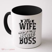My Wife Real Boss Husband Wedding Anniversary Couple Gift Coffee Mug thumb 0