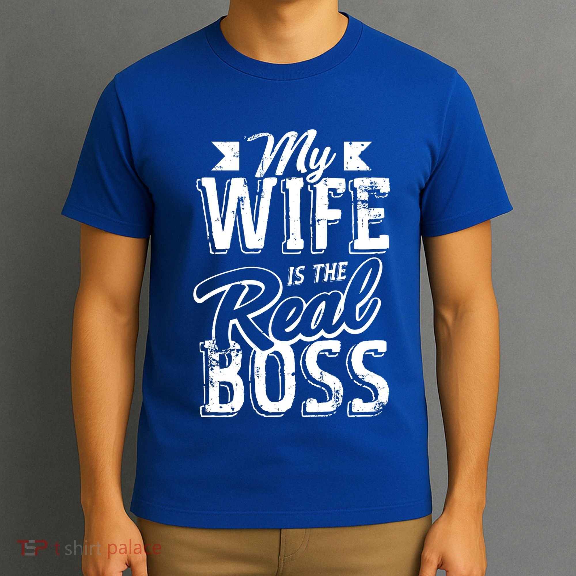 My Wife Real Boss Husband Wedding Anniversary Couple Gift T-Shirt