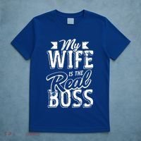 My Wife Real Boss Husband Wedding Anniversary Couple Gift T-Shirt thumb 5