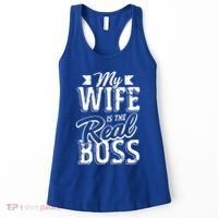 My Wife Real Boss Husband Wedding Anniversary Couple Gift Women's Tank Top thumb 0