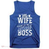 My Wife Real Boss Husband Wedding Anniversary Couple Gift Tank Top thumb 0