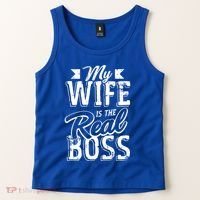 My Wife Real Boss Husband Wedding Anniversary Couple Gift Tank Top thumb 2