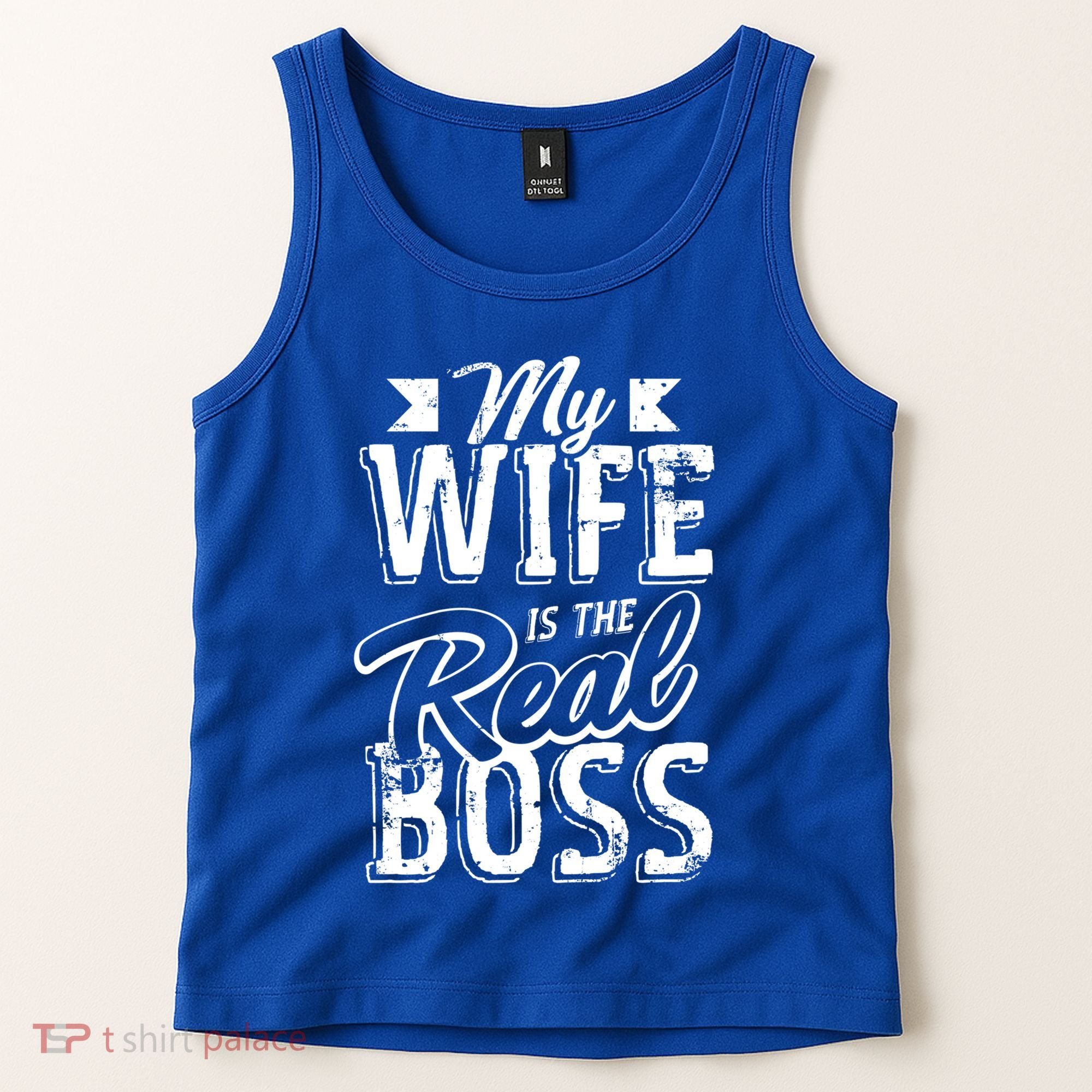 My Wife Real Boss Husband Wedding Anniversary Couple Gift Tank Top