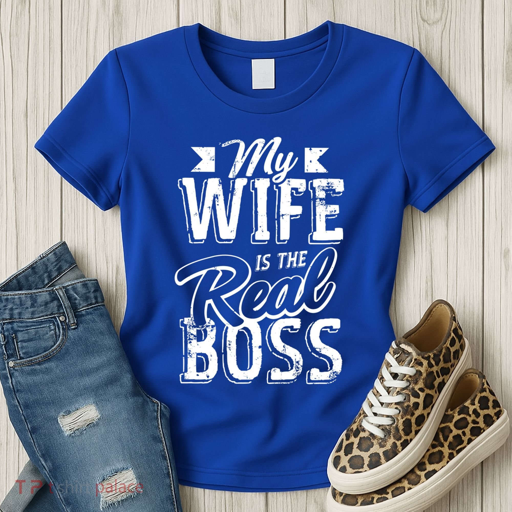My Wife Real Boss Husband Wedding Anniversary Couple Gift Women's T-Shirt