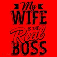 My Wife Real Boss Husband Wedding Anniversary Couple Gift Santa Hat thumb 1