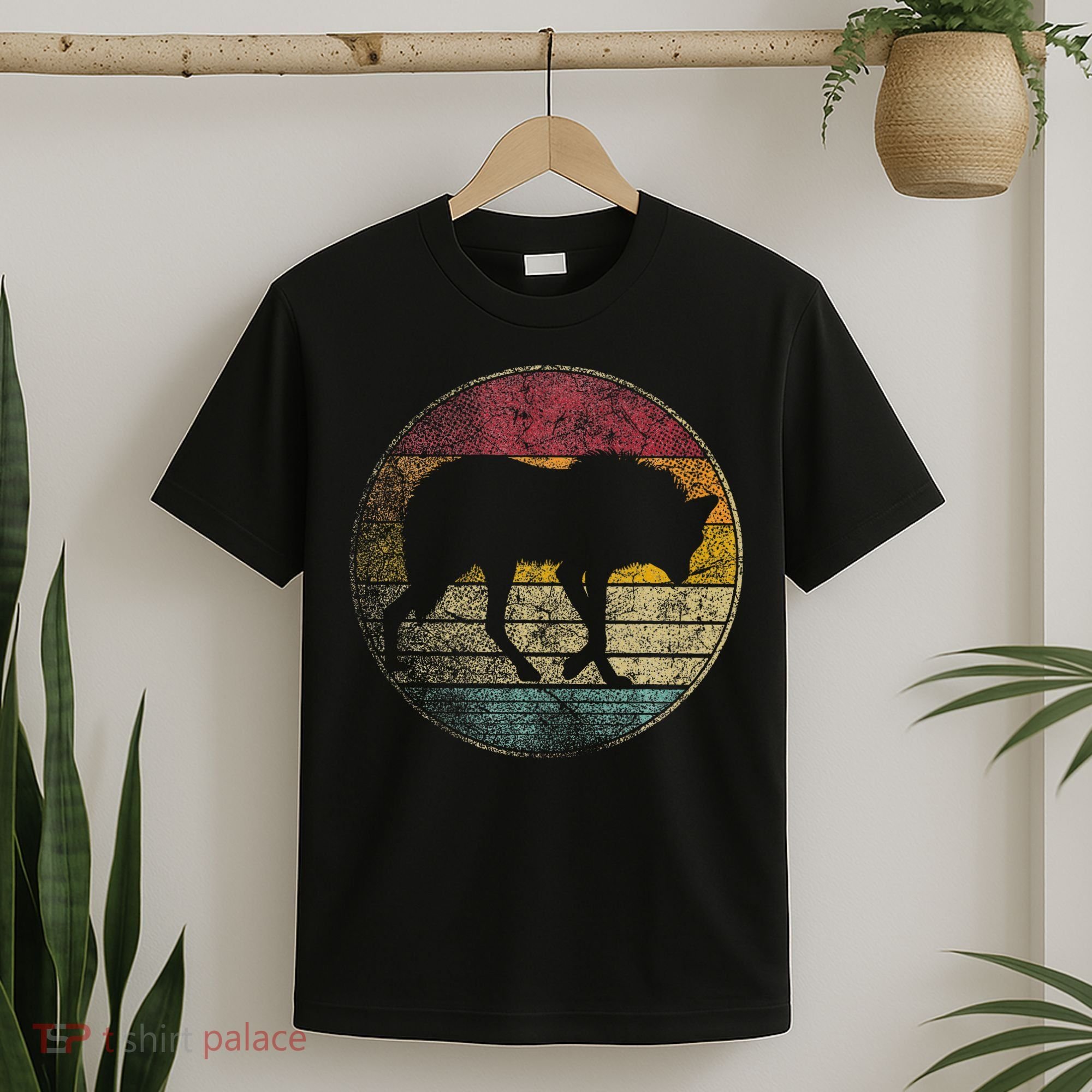 Maned Wolf Retro Style Sunset Vintage 70s 80s 90s T-Shirt