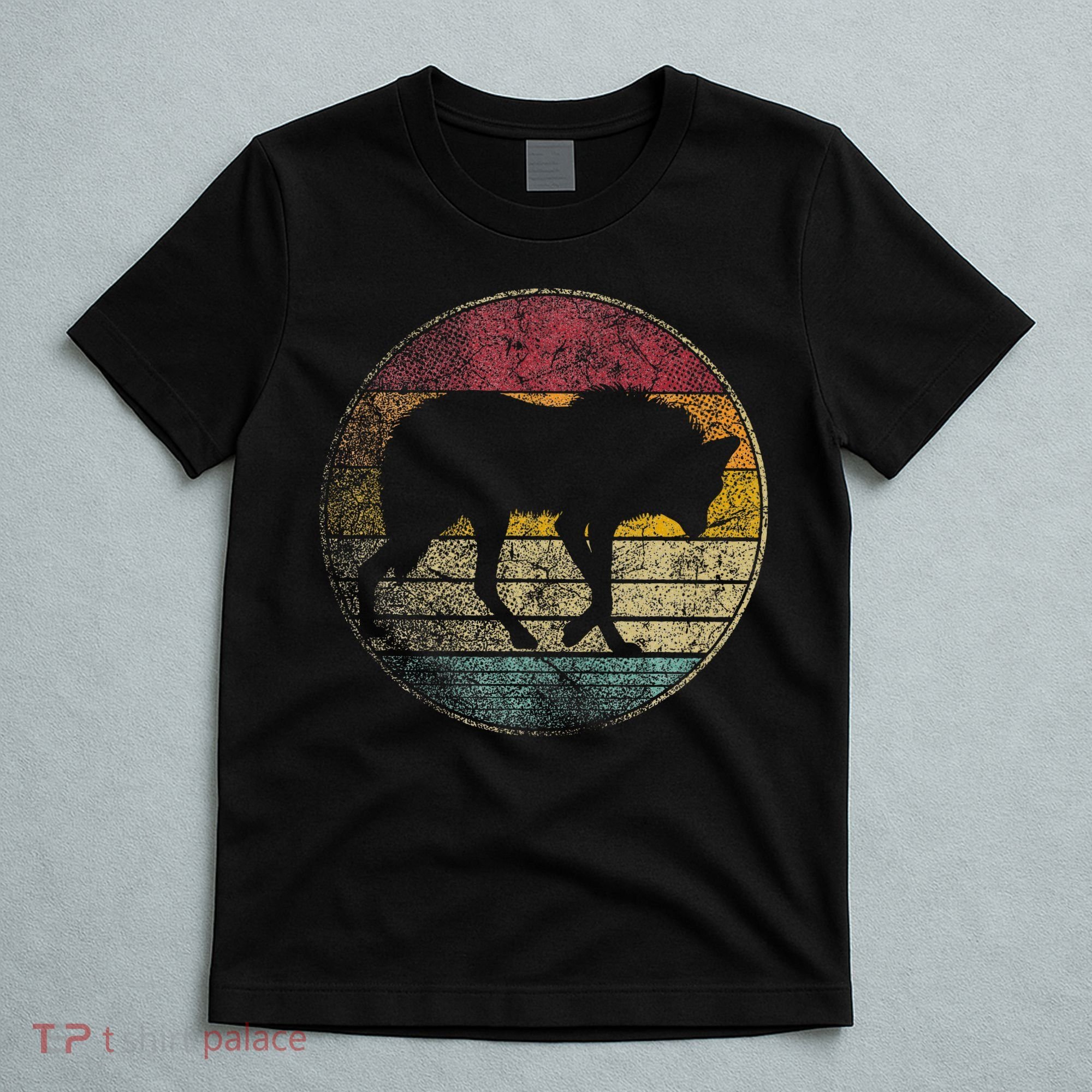 Maned Wolf Retro Style Sunset Vintage 70s 80s 90s T-Shirt