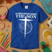 My World Revolves Around The Son Kids T-Shirt thumb 3