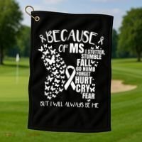 Ms Warrior 's Ms Awareness Orange Unisex And Kids Golf Towel thumb 1