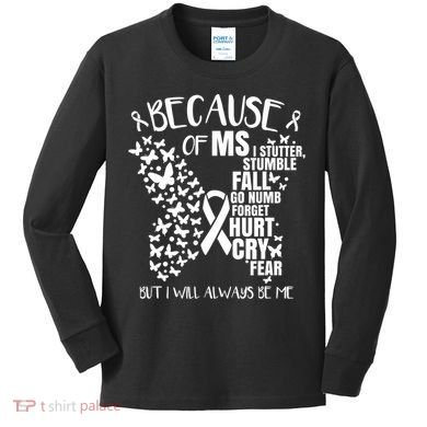 Ms Warrior 's Ms Awareness Orange Unisex And Kids Kids Long Sleeve Shirt