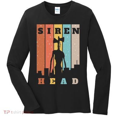Monster With Sirens For Heads Over City Horror Women's Long Sleeve Shirt