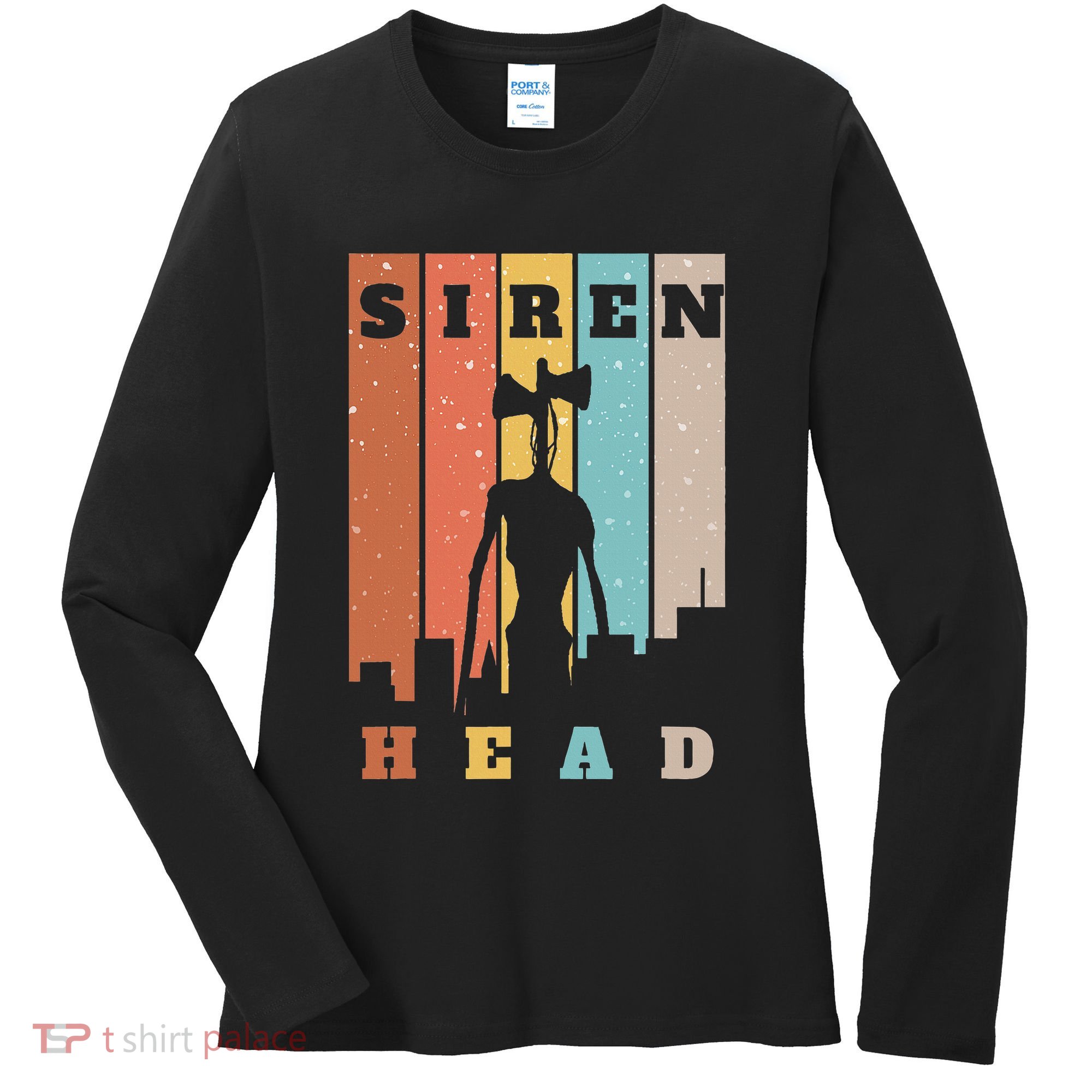 Monster With Sirens For Heads Over City Horror Women's Long Sleeve Shirt