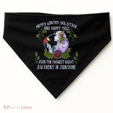 Merry Winter Solstice And Happy Yule USA-Made Doggie Bandana