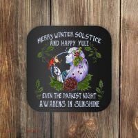 Merry Winter Solstice And Happy Yule Coaster thumb 0