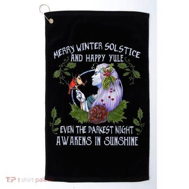 Merry Winter Solstice And Happy Yule Golf Towel