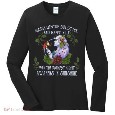 Merry Winter Solstice And Happy Yule Women's Long Sleeve Shirt
